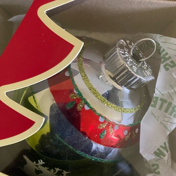 4 Christopher Radko Shiny Brite HOLIDAY SPLENDOR  4" FLOCKED GLASS ORNAMENTS - Picture 9 of 10